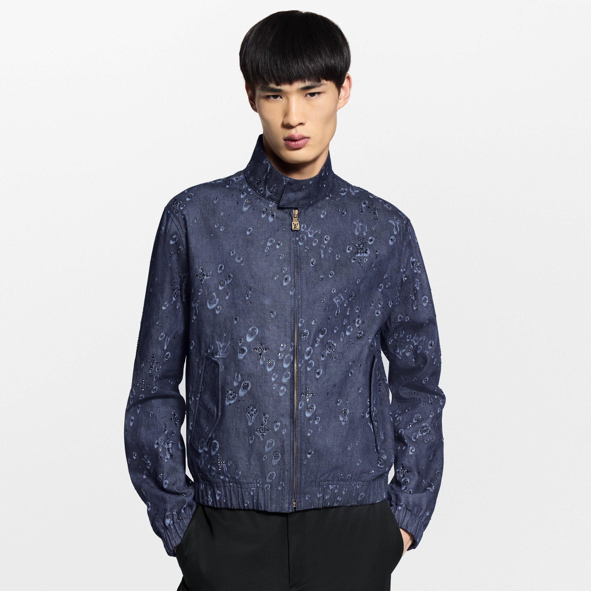 Embellished Denim Harrington Jacket - Men - Ready-to-Wear | LOUIS